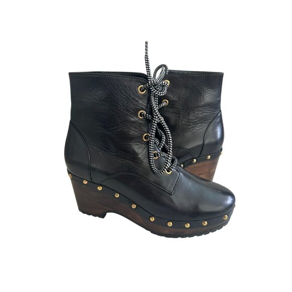 OPENING CEREMONY Black Leathern Platform Boots Size 6 / 36 - Picture 2 of 10